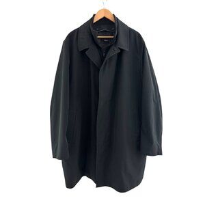 Sanyo Men's Black Minimalist Coat Removable Inner Layer Size R 48 Jacket Pockets